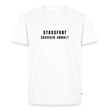 Staßfurt, Saxe-Anhalt - T-shirt Premium bio Homme - blanc - Devant - Nico (187cm)