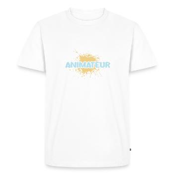 Job Animator - Men's Premium Organic T-Shirt - white - Front - Nico (187cm)