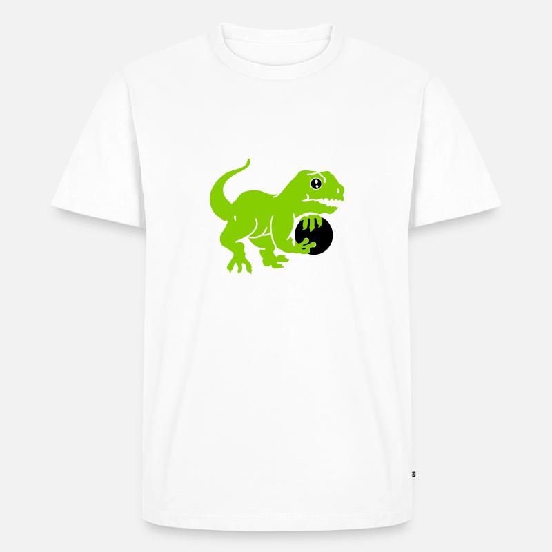 bowling dino (3c) - T-shirt Premium bio Homme - blanc