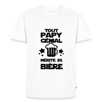 tout papy génial - T-shirt Premium bio Homme - blanc - Devant - Nico (187cm)