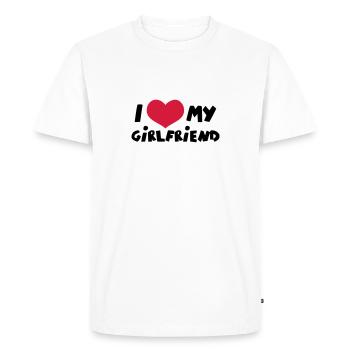 J'aime ma copine BD Toon - T-shirt Premium bio Homme - blanc - Devant - Nico (187cm)