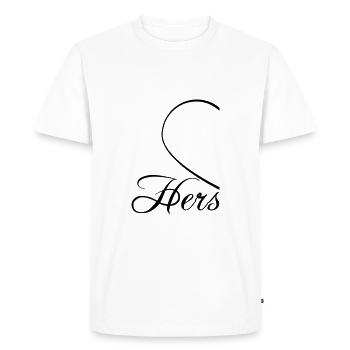 Sien homme son coeur mari moitié moitié - T-shirt Premium bio Homme - blanc - Devant - Nico (187cm)