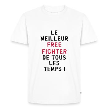 Free Fight / MMA / Free-Fight / UFC / Fighter - T-shirt Premium bio Homme - blanc - Devant - Nico (187cm)