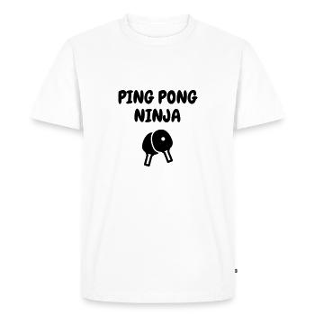 Table Tennis - Ping Pong - Sport - Racket - Ball - Men's Premium Organic T-Shirt - white - Front - Nico (187cm)