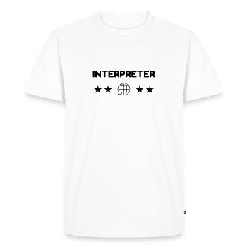 interprète / traducteur / traduction / Métier / - T-shirt Premium bio Homme - blanc - Devant - Nico (187cm)