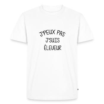 Eleveur / Eleveuse / Animal / éleveur / Chien - T-shirt Premium bio Homme - blanc - Devant - Nico (187cm)