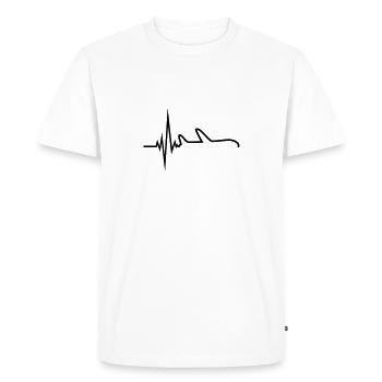 ligne logo pouls fréquence battement de coeur lign - T-shirt Premium bio Homme - blanc - Devant - Nico (187cm)