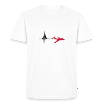 logo impulsion fréquence battement de coeur ligne - T-shirt Premium bio Homme - blanc - Devant - Nico (187cm)