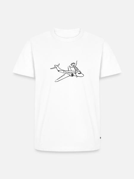 rejse sjov tur flyvende passagerfly fly pilot flyv - Herre Premium økologisk T-shirt - hvid