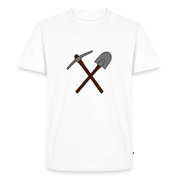 duo cross 2 pelle pelle à creuser pioches piocher - T-shirt Premium bio Homme - blanc - Devant - Nico (187cm)