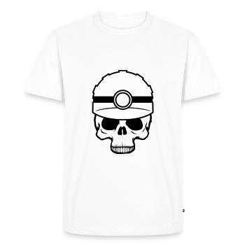 dead skull skeleton skull head bone helmet light f - Men's Premium Organic T-Shirt - white - Front - Nico (187cm)