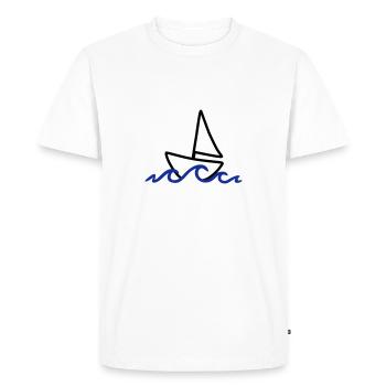 Sailing, Sailboat and waves - T-shirt Premium bio Homme - blanc - Devant - Nico (187cm)