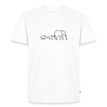 Elephant mother and baby elephants - T-shirt Premium bio Homme - blanc - Devant - Nico (187cm)