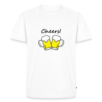 Beer, Cheers! - Men's Premium Organic T-Shirt - white - Front - Nico (187cm)