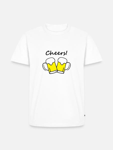 Bier, Cheers! - Männer Premium Bio T-Shirt - Weiß
