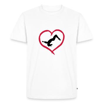 Gymnast, Gymnastics Heart & Backflip - T-shirt Premium bio Homme - blanc - Devant - Nico (187cm)
