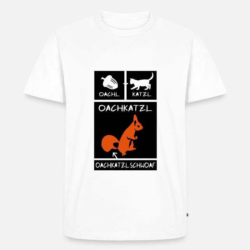 Eichhörnchen - Oachkatzlschwoaf - Männer Premium Bio T-Shirt - Weiß