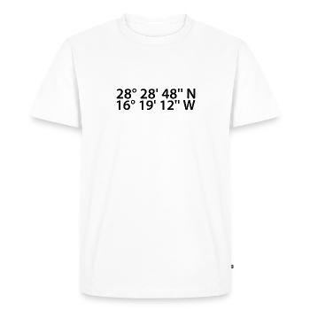 Coordonnées de San Cristóbal de La Laguna - T-shirt Premium bio Homme - blanc - Devant - Nico (187cm)