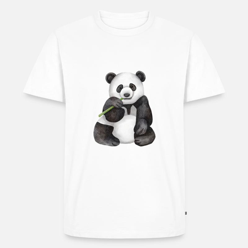 Panda - Männer Premium Bio T-Shirt - Weiß