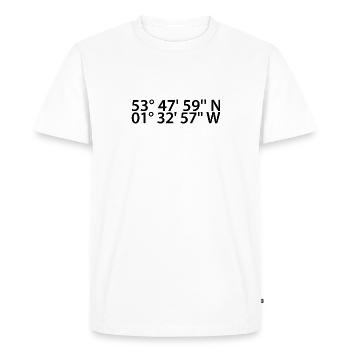 Coordonnées de Leeds - T-shirt Premium bio Homme - blanc - Devant - Nico (187cm)