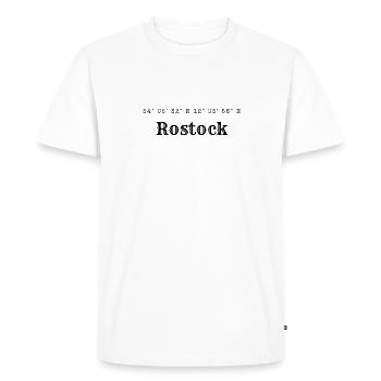 Coordonnées de Rostock - T-shirt Premium bio Homme - blanc - Devant - Nico (187cm)