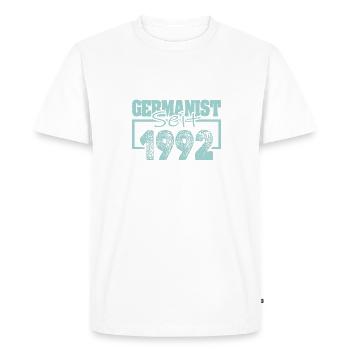 Boursier en études allemandes 1992 - T-shirt Premium bio Homme - blanc - Devant - Nico (187cm)