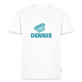 Prénom Dennis - T-shirt Premium bio Homme - blanc - Devant - Nico (187cm)