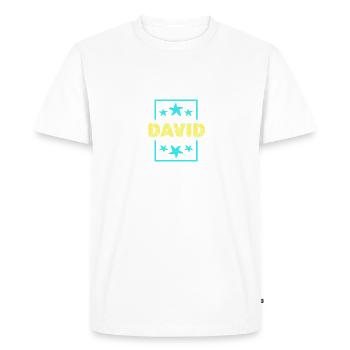 David David - T-shirt Premium bio Homme - blanc - Devant - Nico (187cm)