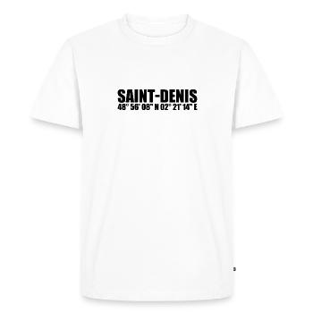 Saint-Denis coordinates - Men's Premium Organic T-Shirt - white - Front - Nico (187cm)