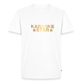 karaoké étoile, karaoké, étoiles, étoile, étoile, or - T-shirt Premium bio Homme - blanc - Devant - Nico (187cm)
