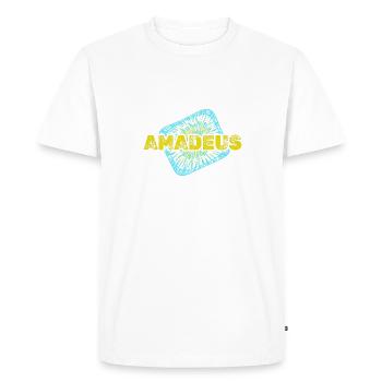Leisure time Amadeus - Men's Premium Organic T-Shirt - white - Front - Nico (187cm)