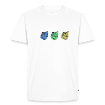 cat, blue, painting, kitten, warhol, pop art - Men's Premium Organic T-Shirt - white - Front - Nico (187cm)