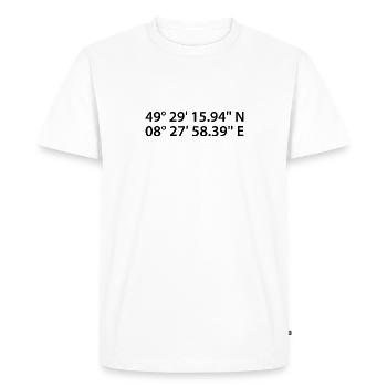 Coordonnées de Mannheim - T-shirt Premium bio Homme - blanc - Devant - Nico (187cm)