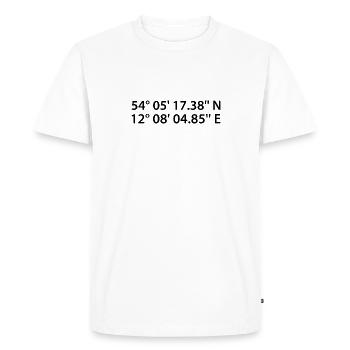 Coordonnées de Rostock - T-shirt Premium bio Homme - blanc - Devant - Nico (187cm)