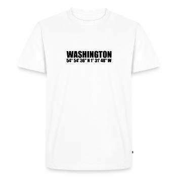 Coordonnées de Washington - T-shirt Premium bio Homme - blanc - Devant - Nico (187cm)