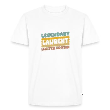 Nom Laurent - T-shirt Premium bio Homme - blanc - Devant - Nico (187cm)