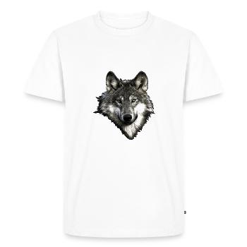 Wolf face - Men's Premium Organic T-Shirt - white - Front - Nico (187cm)