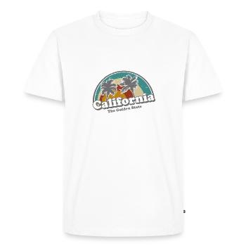 California Retro Surfer Rainbow vintage 70s - Men's Premium Organic T-Shirt - white - Front - Nico (187cm)