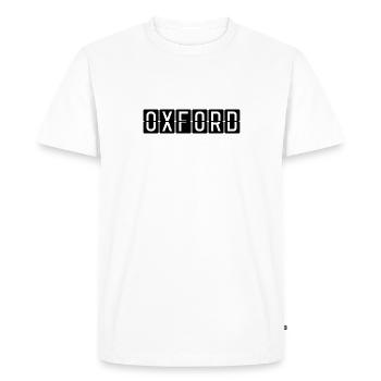 Panneau de l’aéroport d’Oxford - T-shirt Premium bio Homme - blanc - Devant - Nico (187cm)