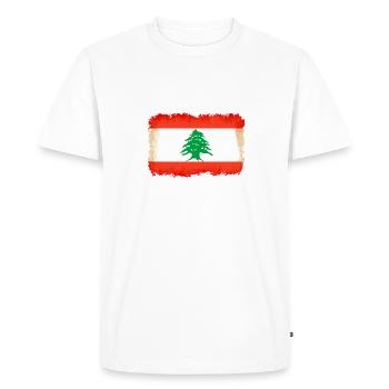 Prénom Liban - T-shirt Premium bio Homme - blanc - Devant - Nico (187cm)