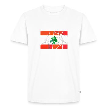 Don pour le Liban - T-shirt Premium bio Homme - blanc - Devant - Nico (187cm)