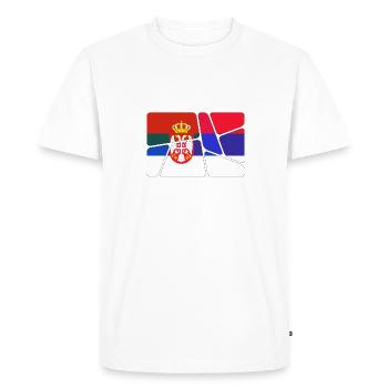 Serbie Serbie - T-shirt Premium bio Homme - blanc - Devant - Nico (187cm)