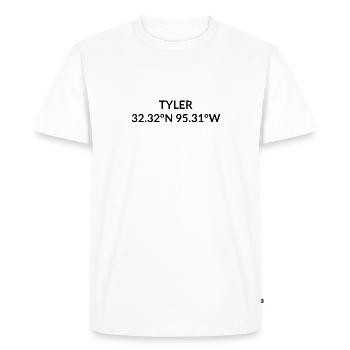 Tyler, Texas, USA Coordinates - Men's Premium Organic T-Shirt - white - Front - Nico (187cm)