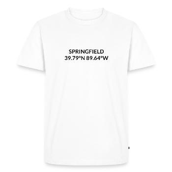 Coordonnées Springfield, Illinois, États-Unis - T-shirt Premium bio Homme - blanc - Devant - Nico (187cm)