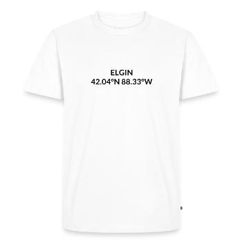 Coordonnées Elgin, Illinois, États-Unis - T-shirt Premium bio Homme - blanc - Devant - Nico (187cm)