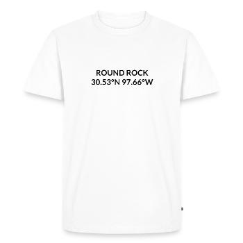 Coordonnées de Round Rock, Texas, États-Unis - T-shirt Premium bio Homme - blanc - Devant - Nico (187cm)