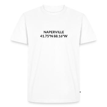Coordonnées de Naperville, Illinois, États-Unis - T-shirt Premium bio Homme - blanc - Devant - Nico (187cm)