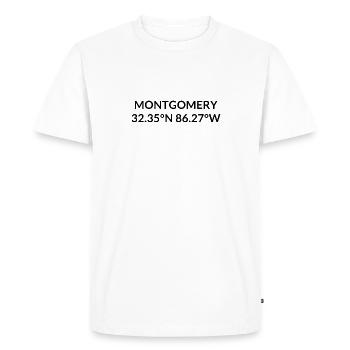 Coordonnées Montgomery, Alabama, États-Unis - T-shirt Premium bio Homme - blanc - Devant - Nico (187cm)