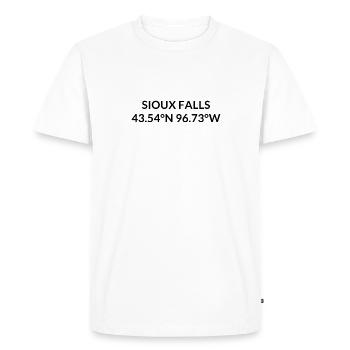 Sioux Falls, Dakota du Sud, États-Unis Coordonnées - T-shirt Premium bio Homme - blanc - Devant - Nico (187cm)