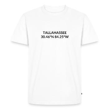 Coordonnées de Tallahassee, Floride, États-Unis - T-shirt Premium bio Homme - blanc - Devant - Nico (187cm)